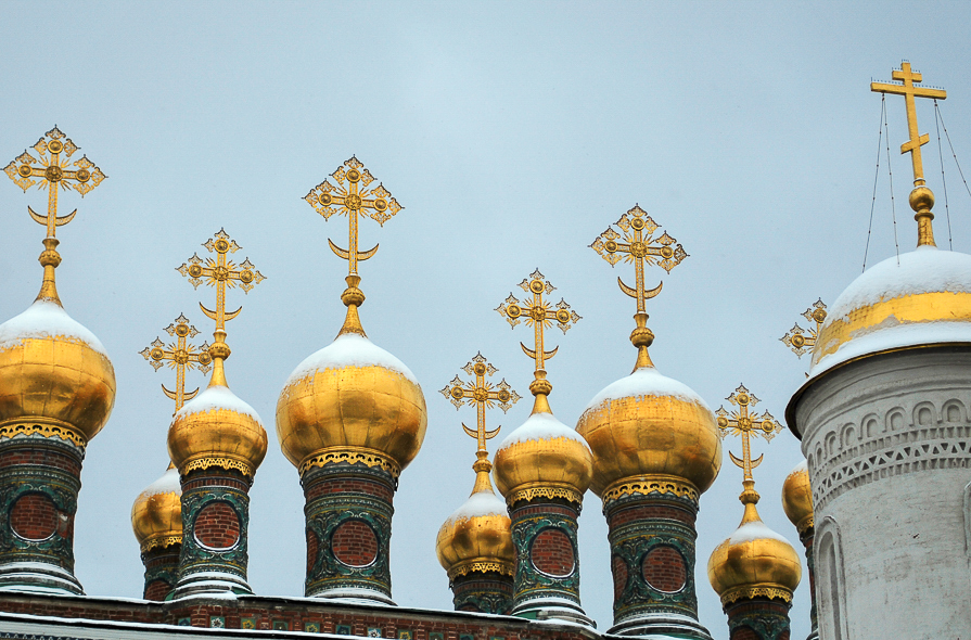 Neige au Kremlin en Russie